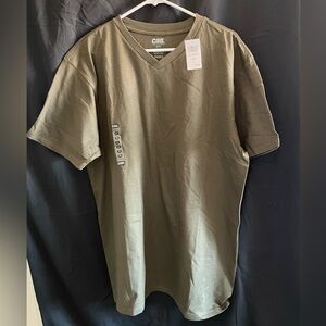 C&B Essentials Olive V-Neck Short Sleeve Men's Tee